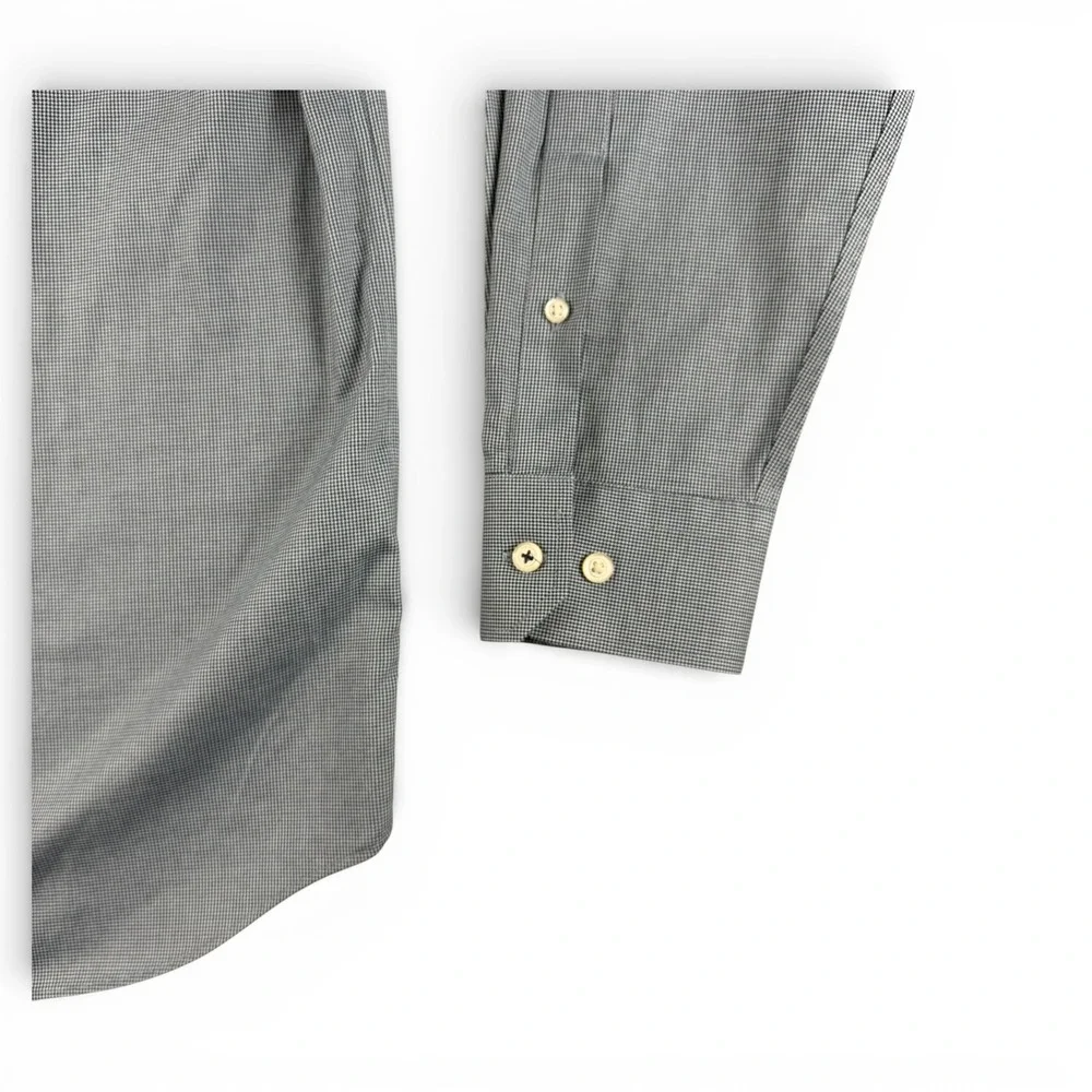 Banana‎ Republic Shirt Mens L Standard Fit Button Down Blue Micro Houndstooth